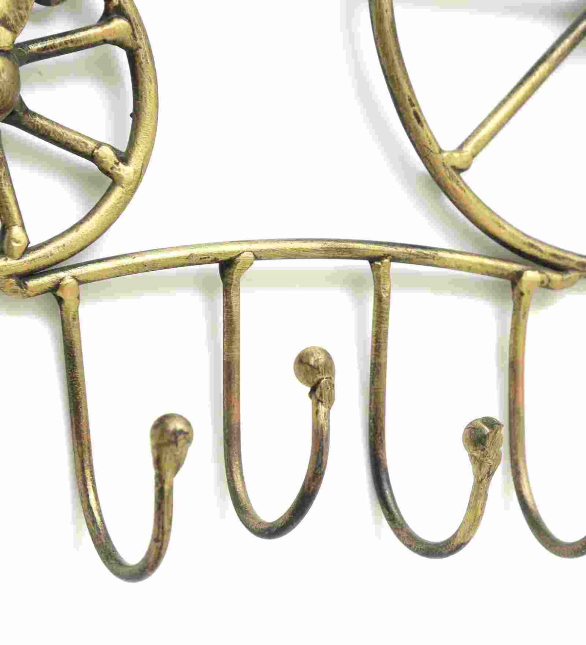 gold wrought iron cycle hook wall art3