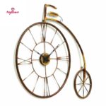Metal shaped cycle clock for wall