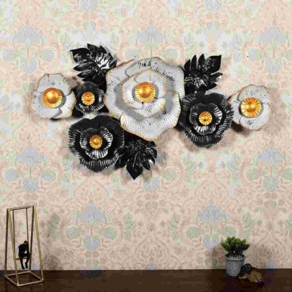 luxurious wall art black and white flower art for home decor